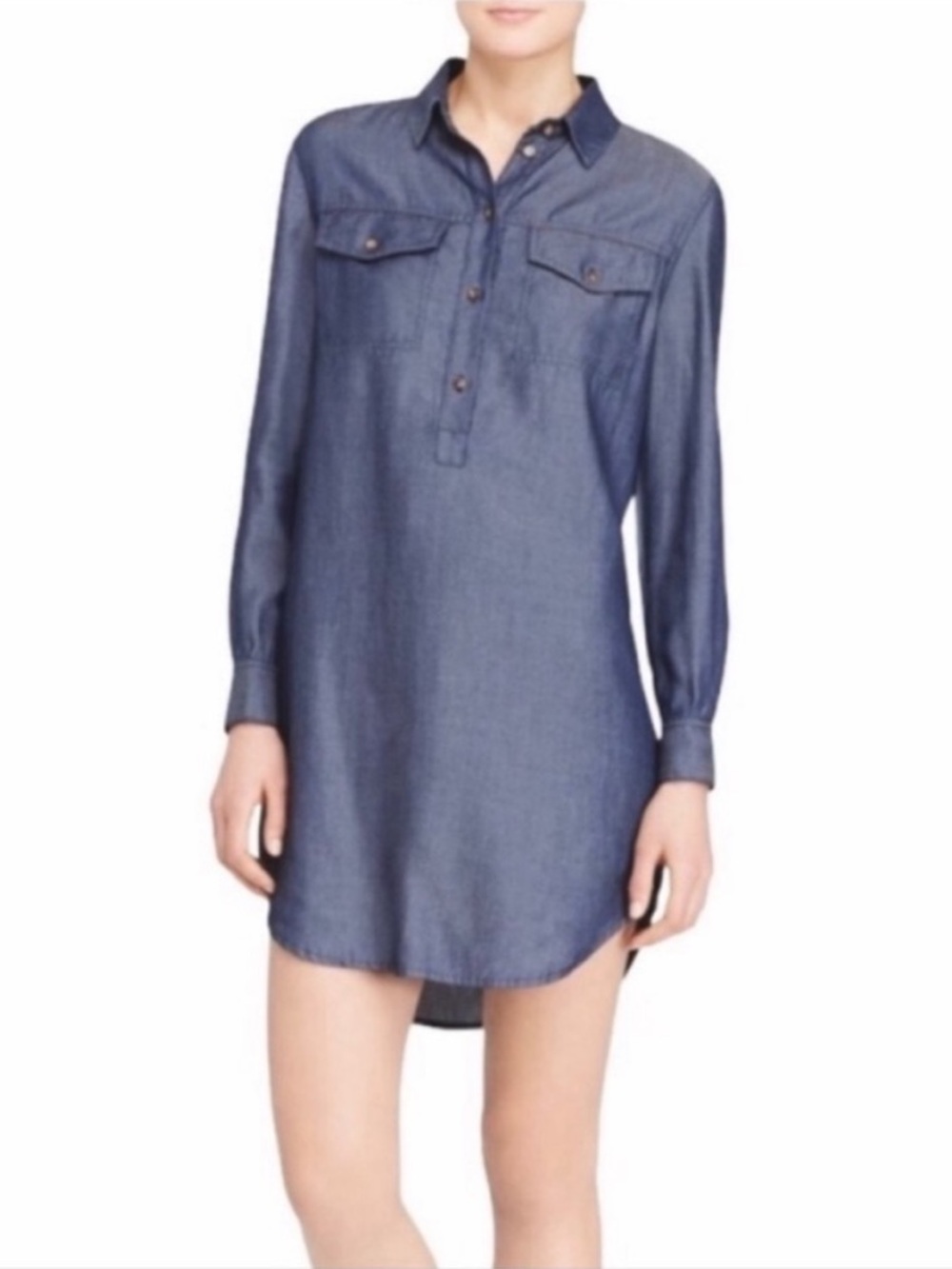 J BRAND Brea Chambray Shirt Tunic Mini Dress S